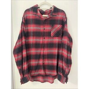 Telluride Red & Black Plaid Button-Up Flannel Shirt
